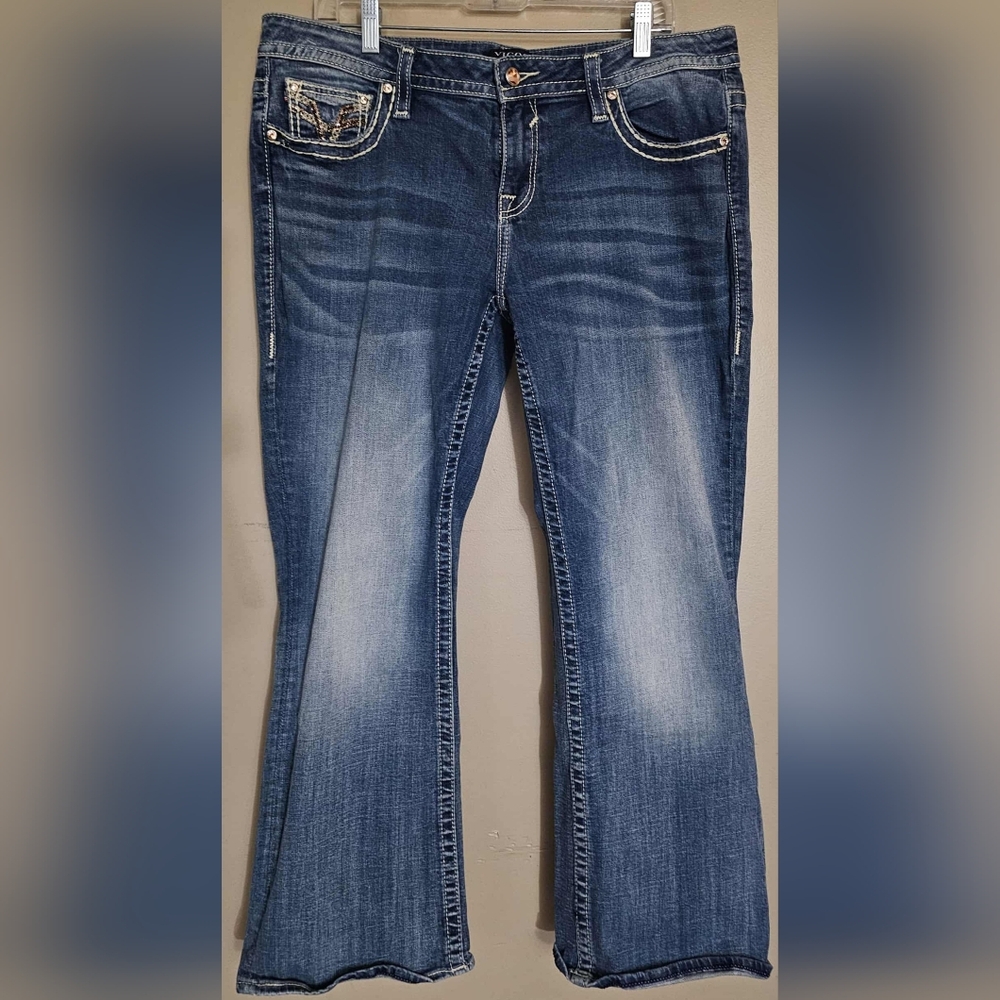 Vigoss Dark Blue Flare Jeans for Women